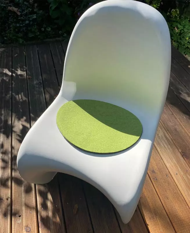 Ovale Stuhlauflage / Sitzauflage aus 5mm Filz in 28 Farben
